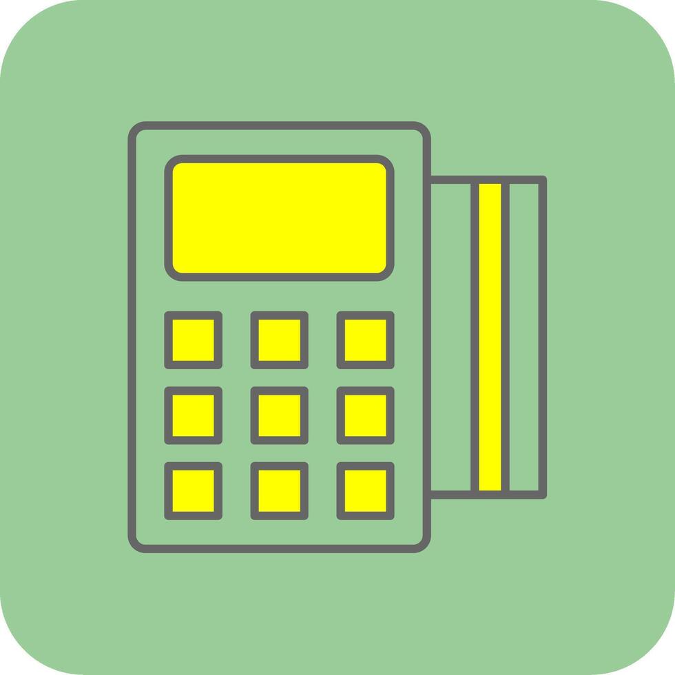 Pos Terminal Filled Yellow Icon vector