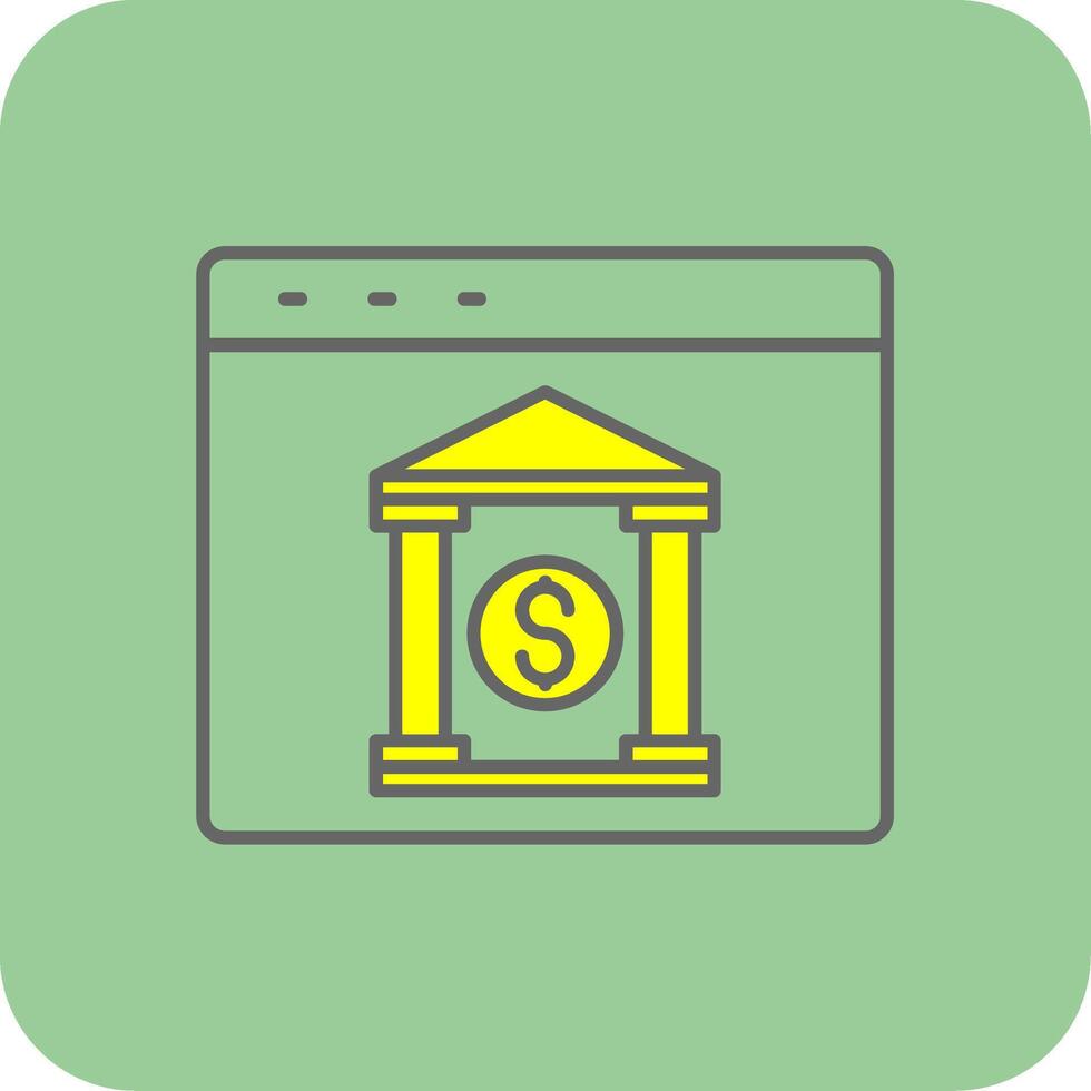 Internet Banking Filled Yellow Icon vector