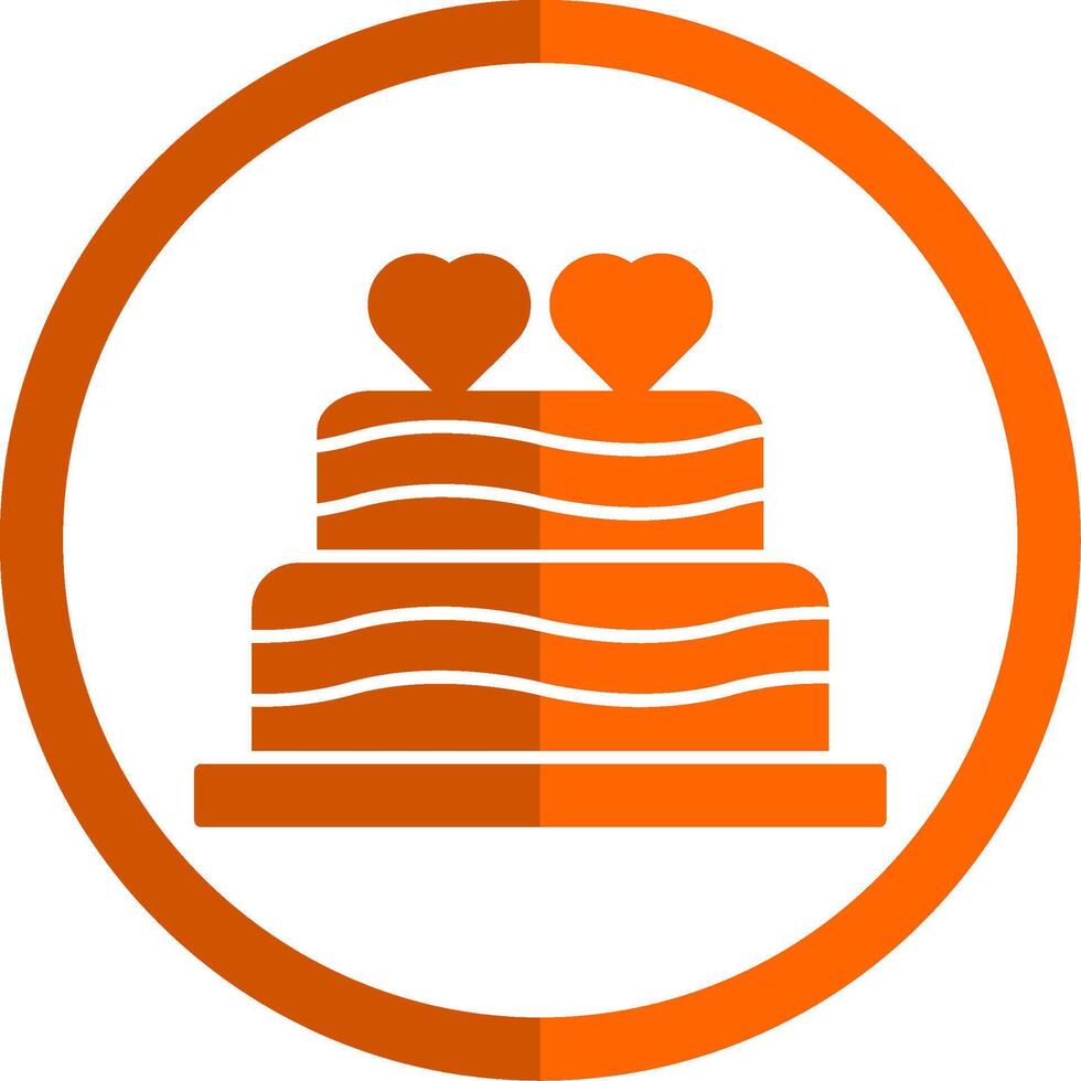 Wedding Cake Glyph Orange Circle Icon vector