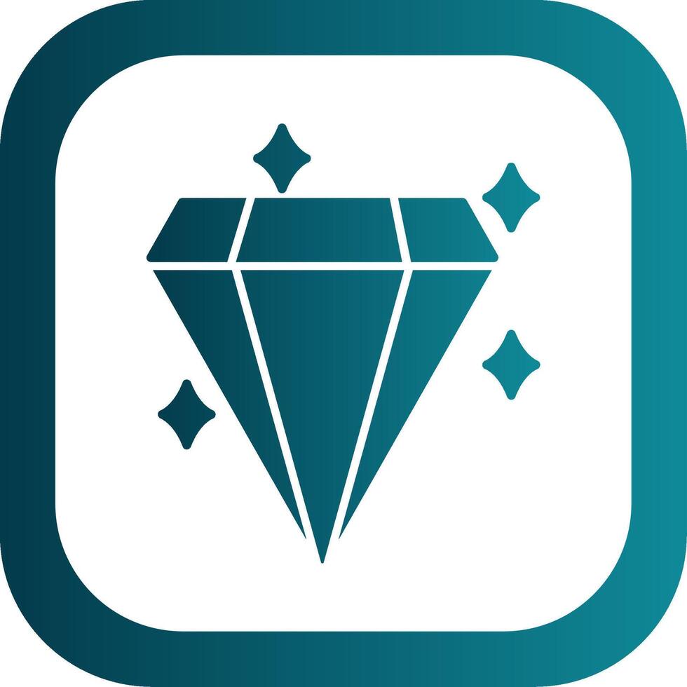 Diamond Glyph Gradient Round Corner Icon vector