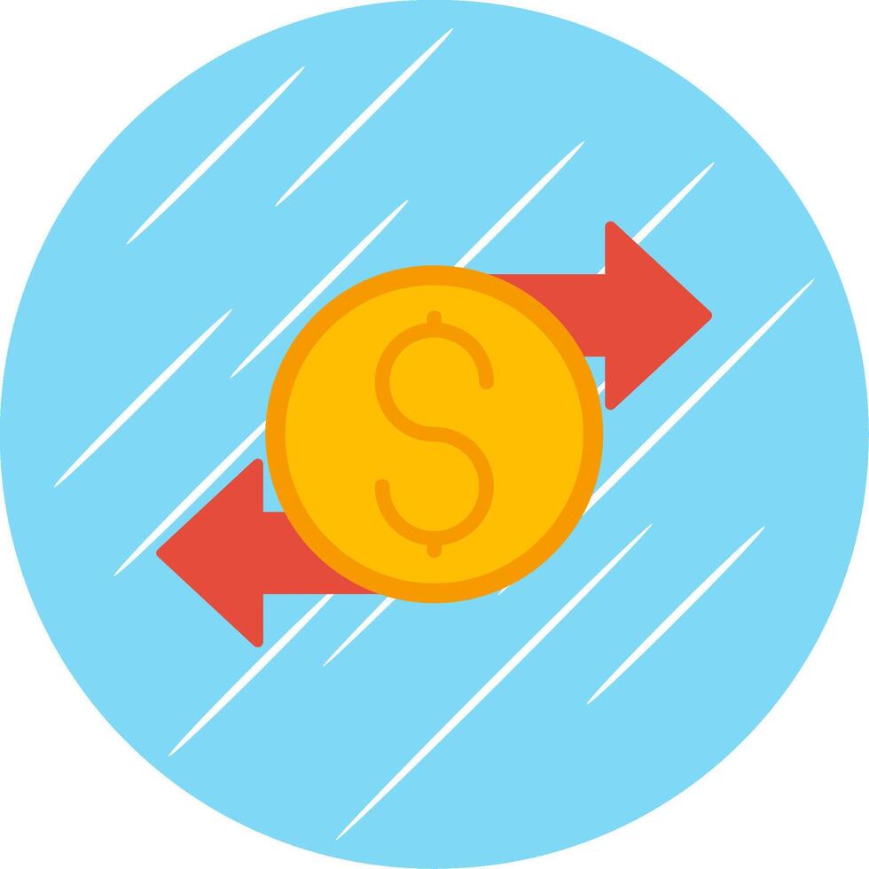 Money Transfer Flat Blue Circle Icon vector