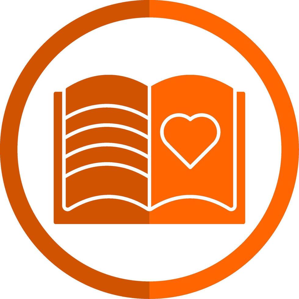 Guest Book Glyph Orange Circle Icon vector