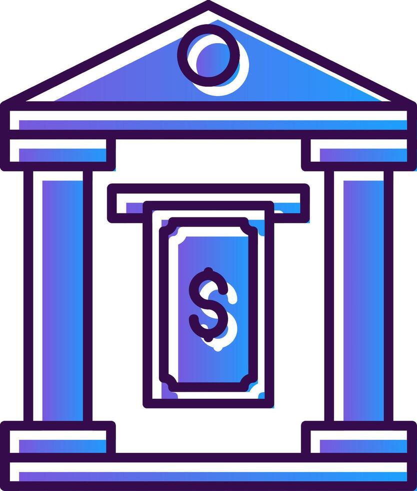 Cash Withdraw Gradient Filled Icon vector