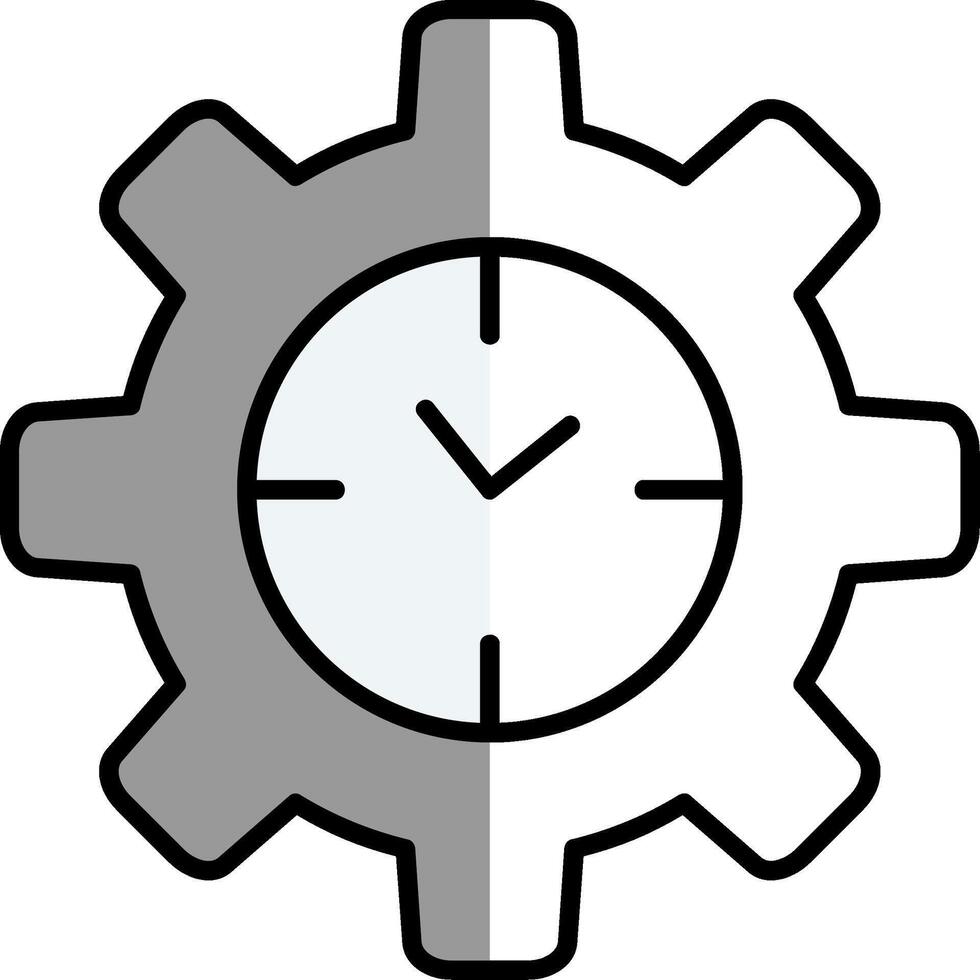 eficiente hora lleno medio cortar icono vector