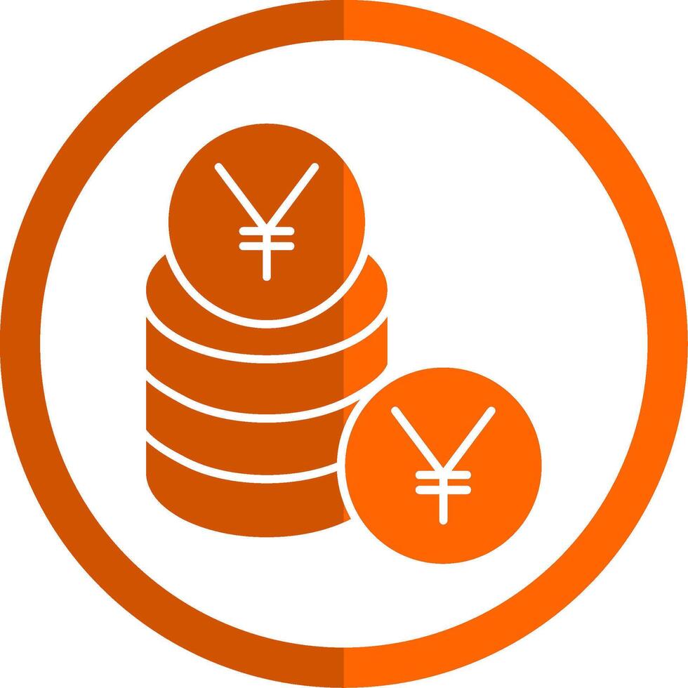 Yen Glyph Orange Circle Icon vector