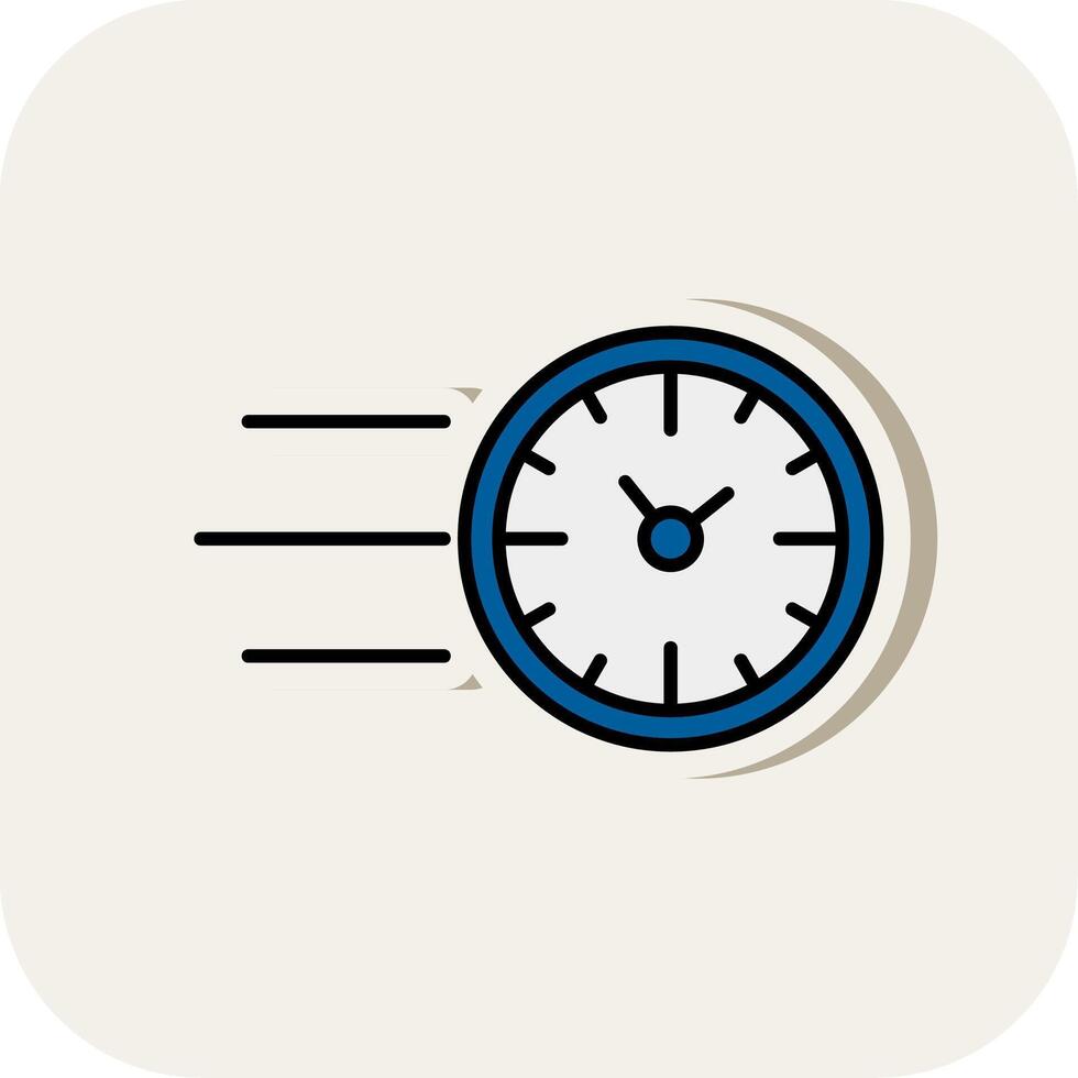 Fast Time Line Filled White Shadow Icon vector