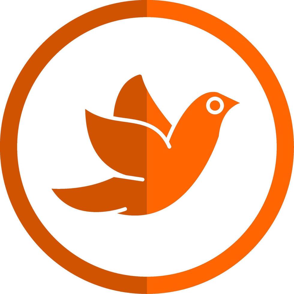 paloma glifo naranja circulo icono vector
