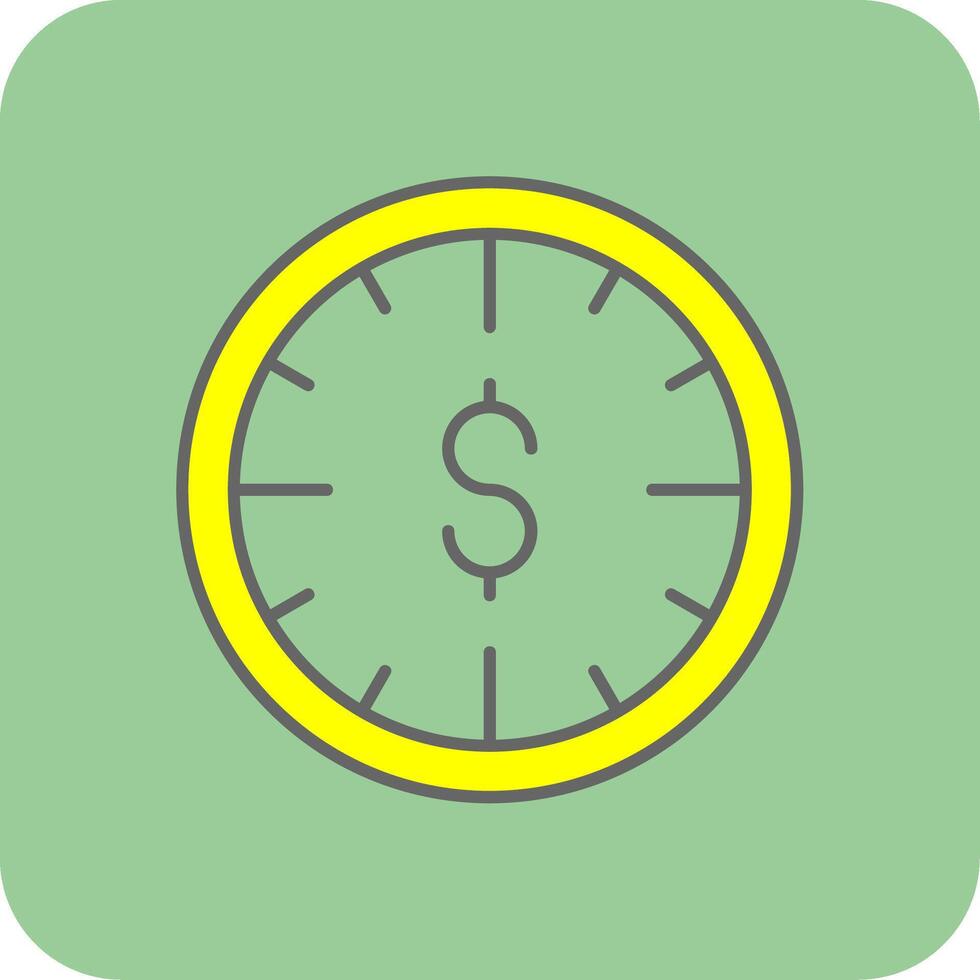 Time Is Money Filled Yellow Icon vector