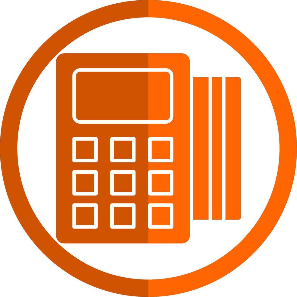 pos terminal glifo naranja circulo icono vector