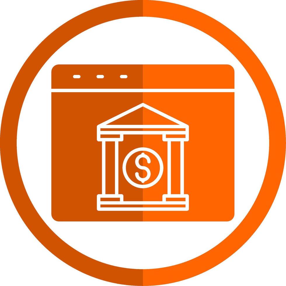 Internet Banking Glyph Orange Circle Icon vector