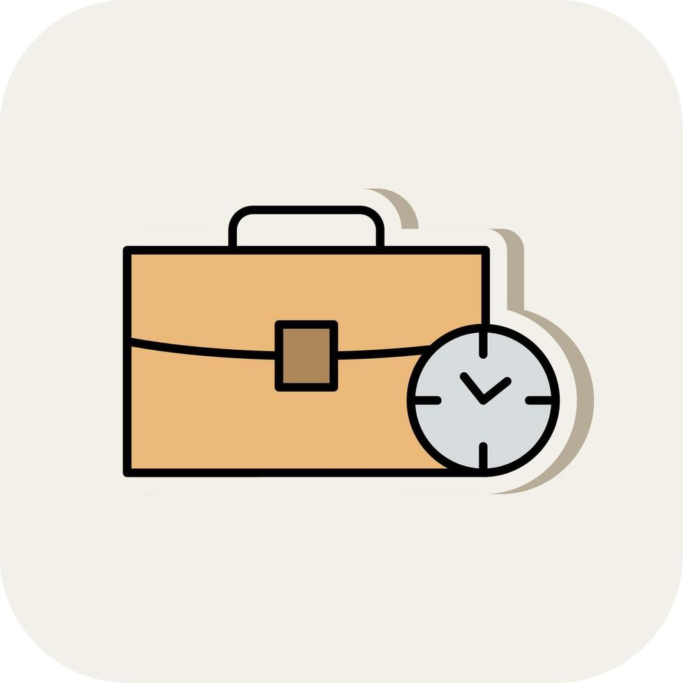 Office Time Line Filled White Shadow Icon vector