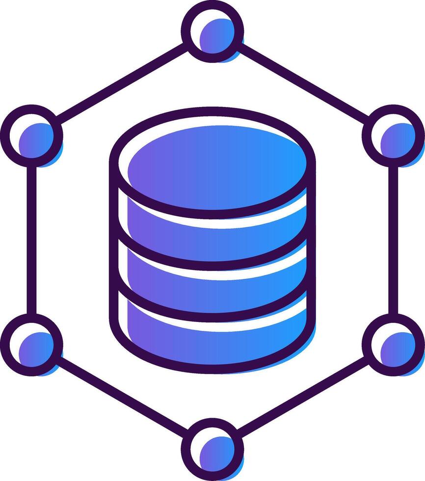 Blockchain Gradient Filled Icon vector