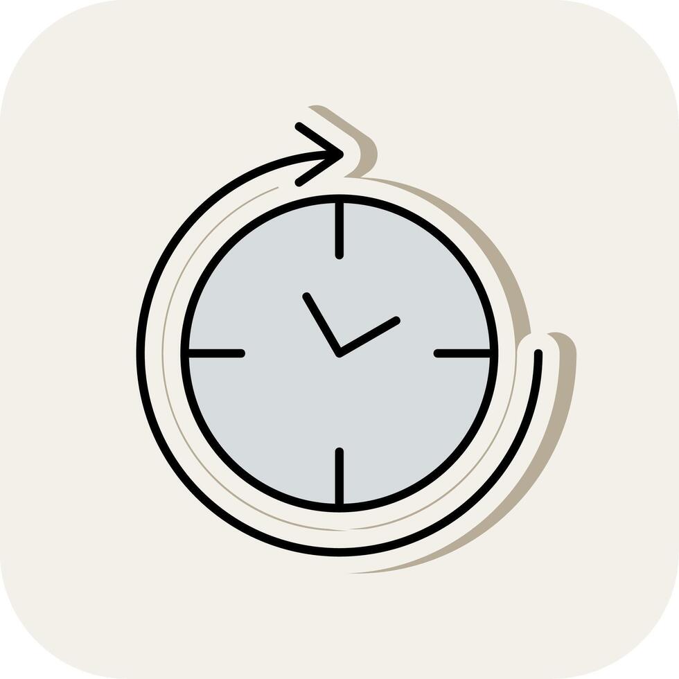 Clockwise Line Filled White Shadow Icon vector