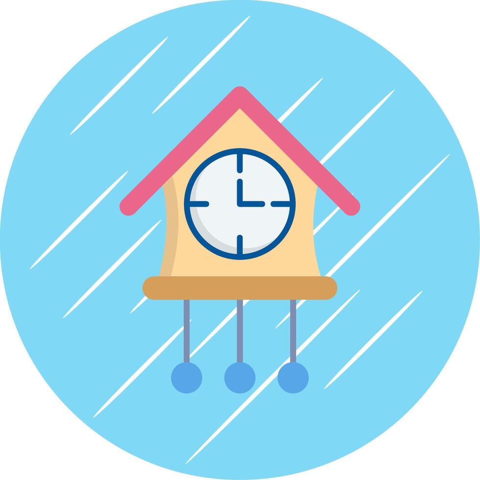 Cuckoo Clock Flat Blue Circle Icon vector