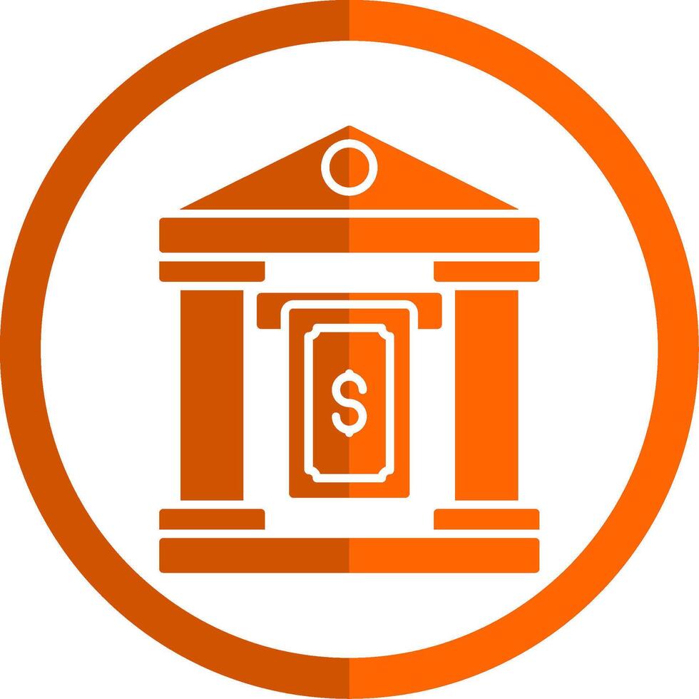 Cash Withdraw Glyph Orange Circle Icon vector