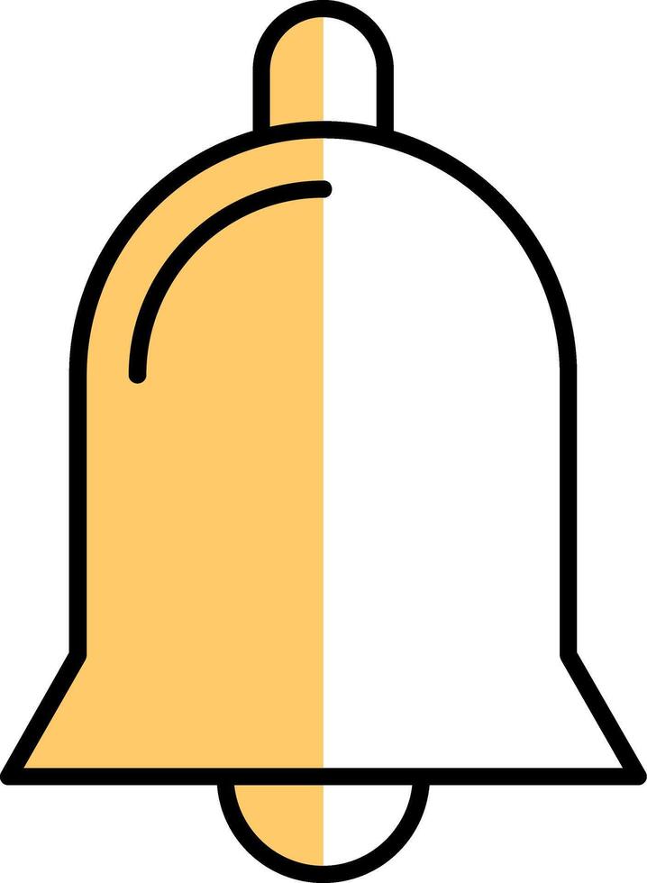 Notification Bell Filled Half Cut Icon vector