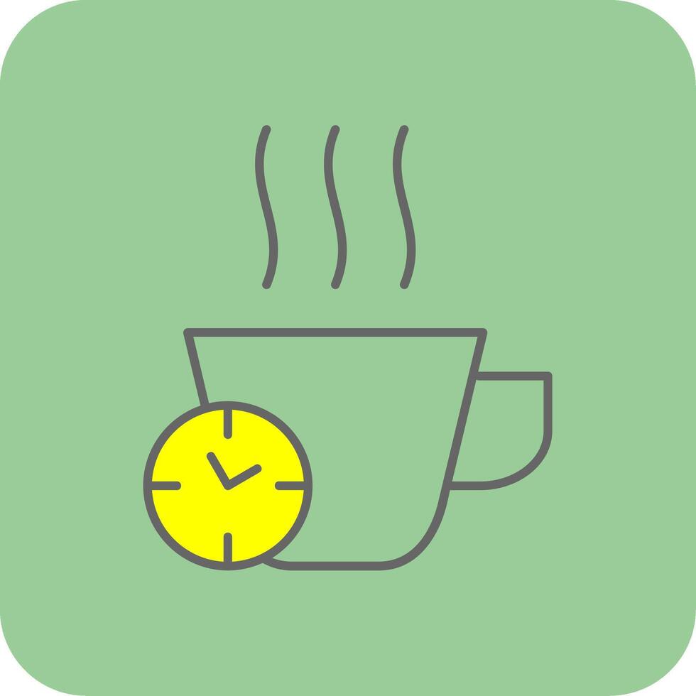 Break Time Filled Yellow Icon vector