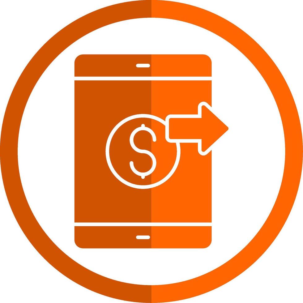 Send Money Glyph Orange Circle Icon vector