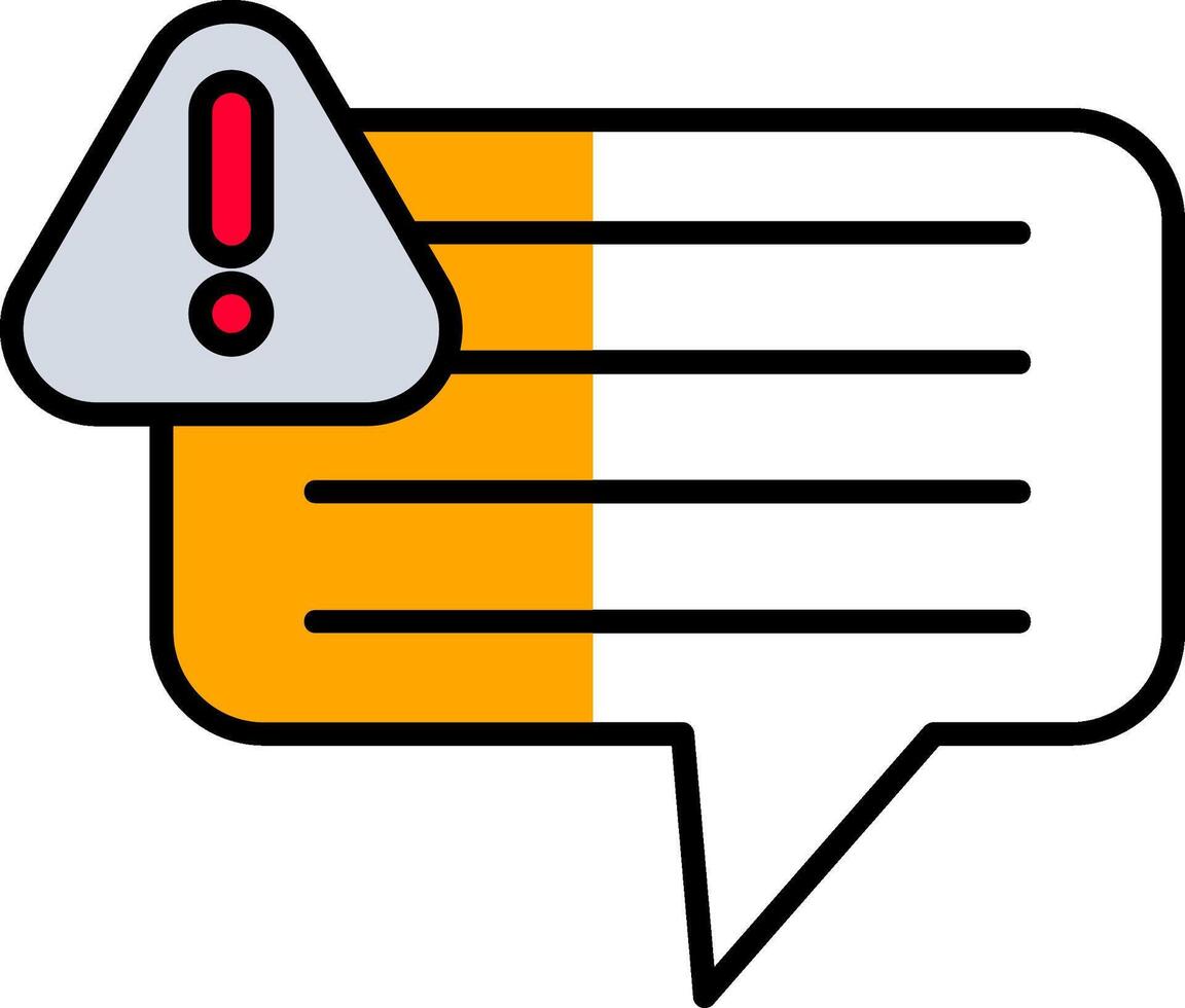 Warning Filled Half Cut Icon vector