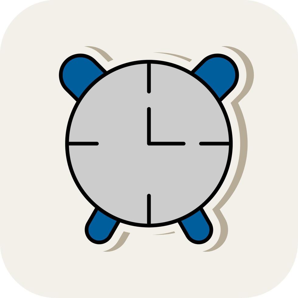 Alarm Clock Line Filled White Shadow Icon vector