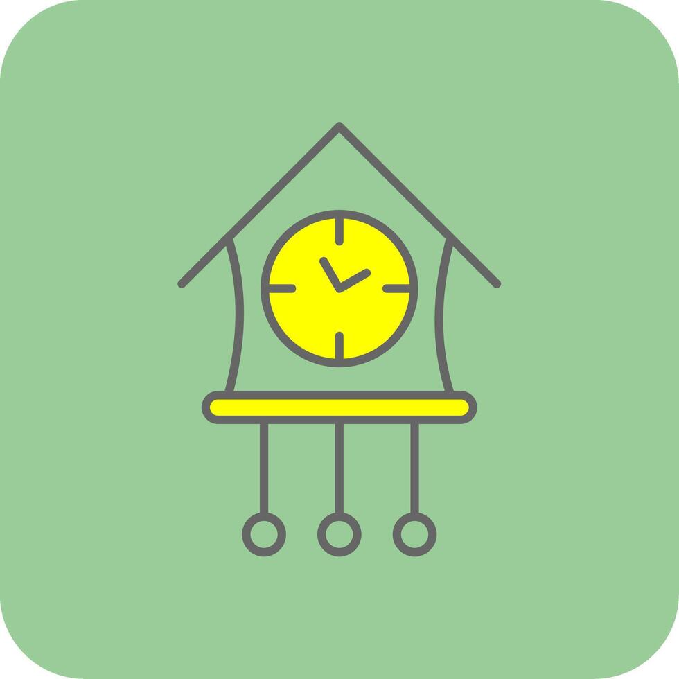 Cuckoo Clock Filled Yellow Icon vector