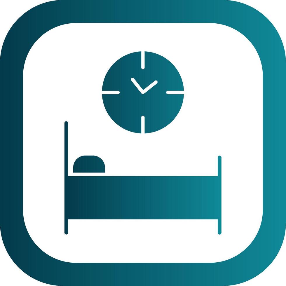 Bed Time Glyph Gradient Round Corner Icon vector