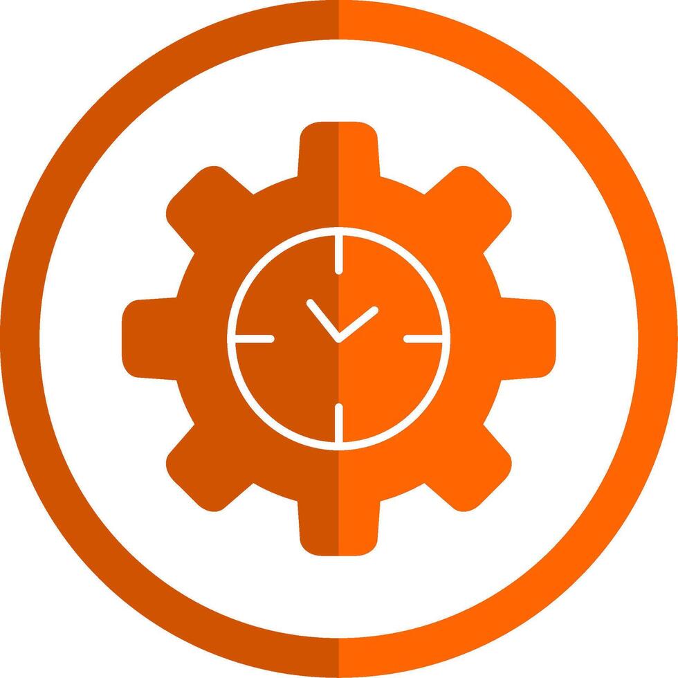 eficiente hora glifo naranja circulo icono vector