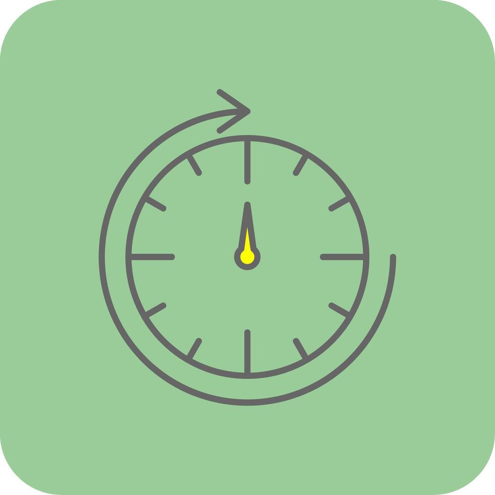 Round Clock Filled Yellow Icon vector