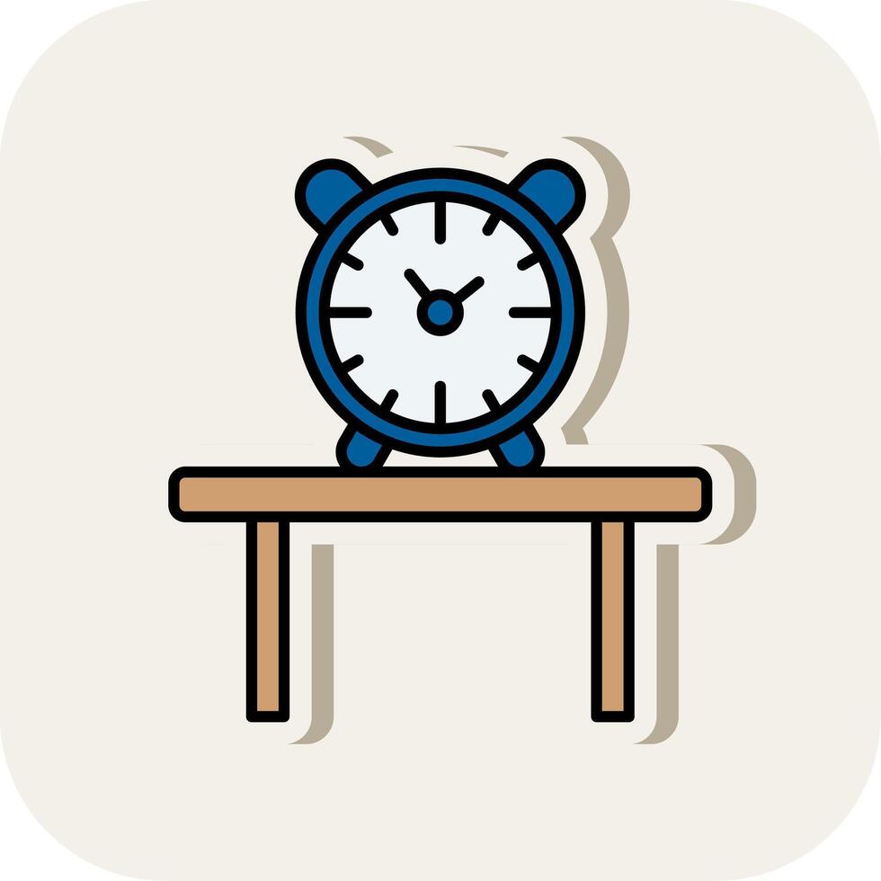 Table Watch Line Filled White Shadow Icon vector