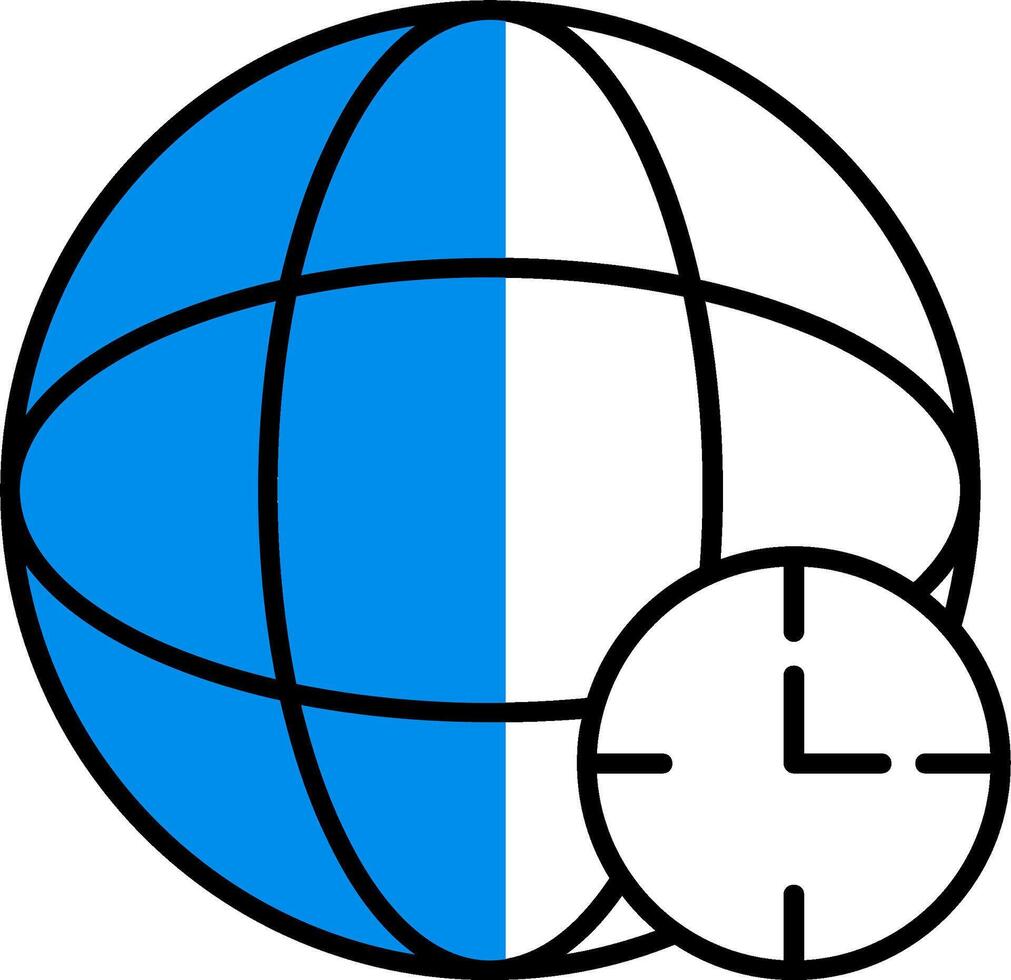 Time Zone Filled Half Cut Icon vector