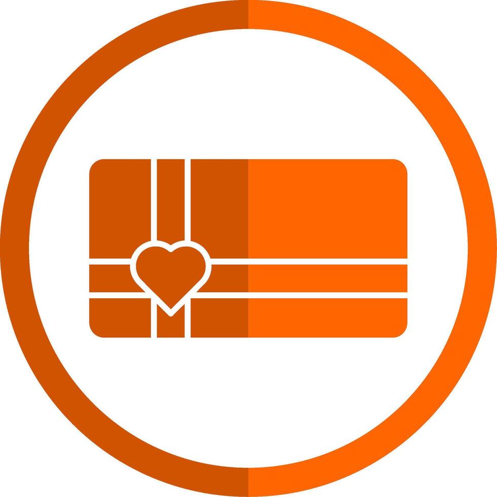 regalo tarjeta glifo naranja circulo icono vector