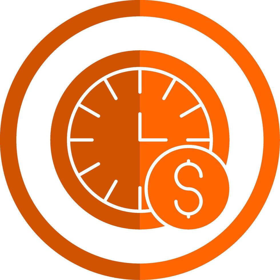 Time is Money Glyph Orange Circle Icon vector