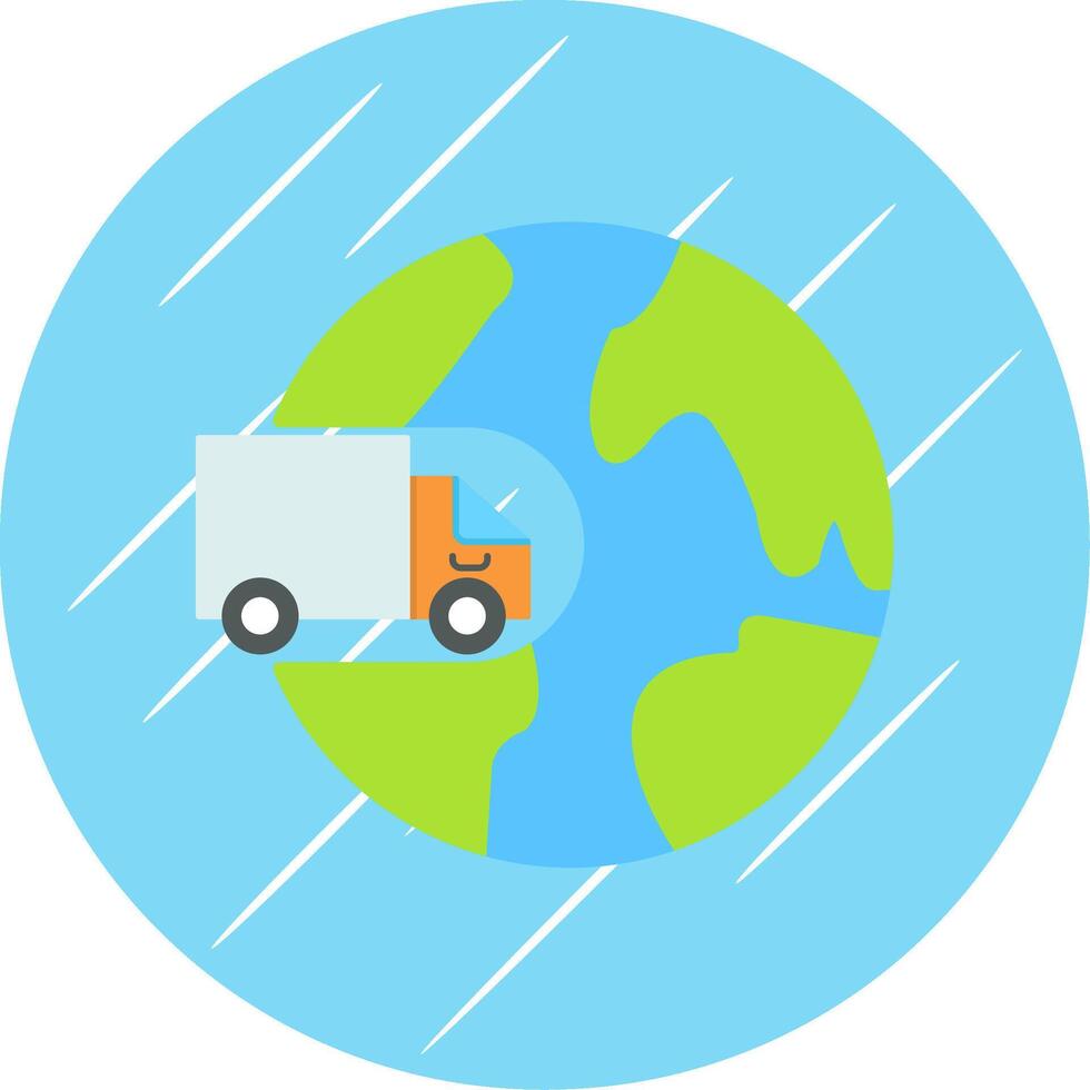 International Shipping Flat Blue Circle Icon vector