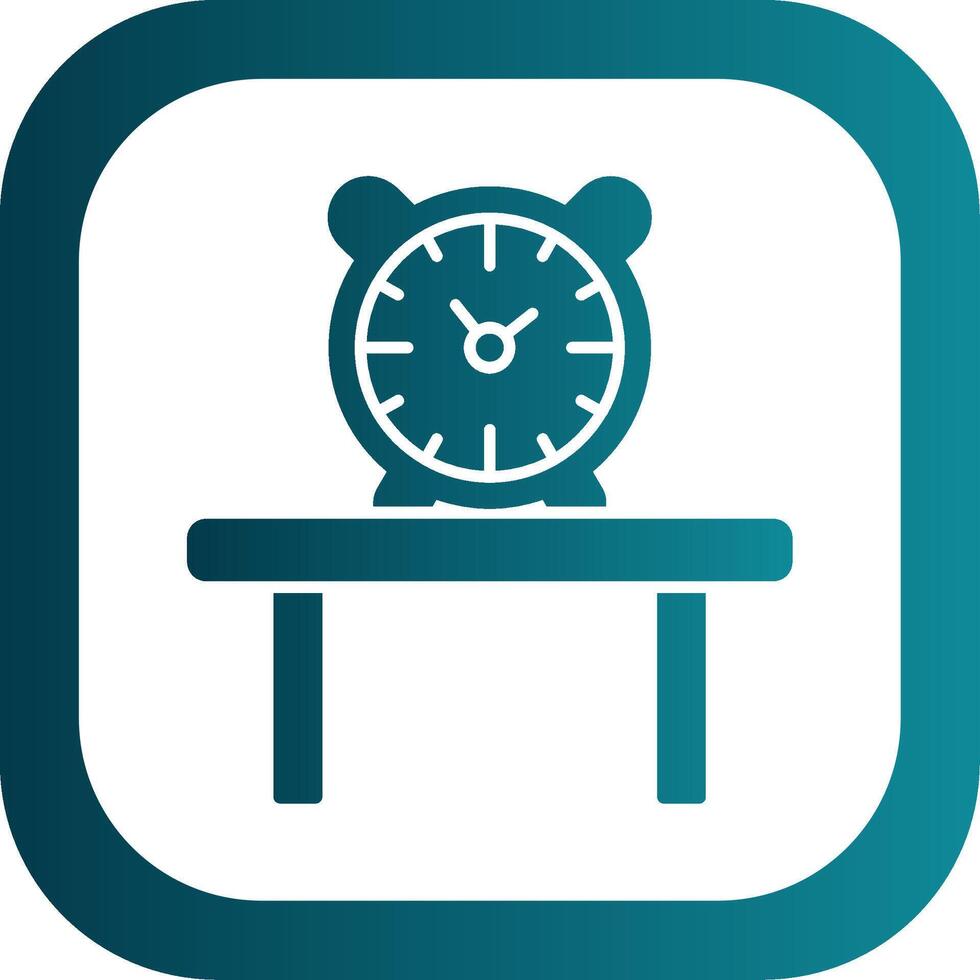 mesa reloj glifo degradado redondo esquina icono vector