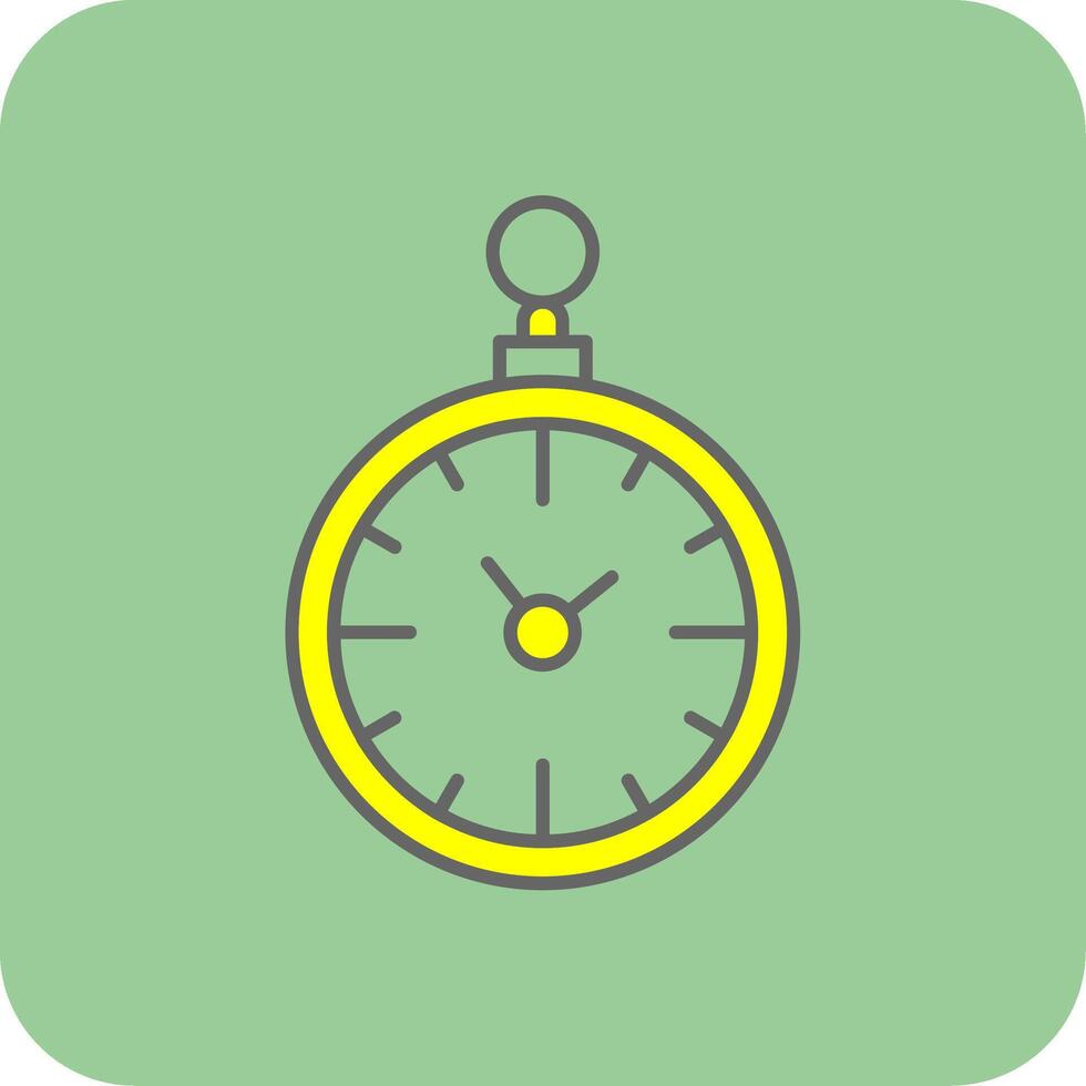 Pocket Watch Filled Yellow Icon vector