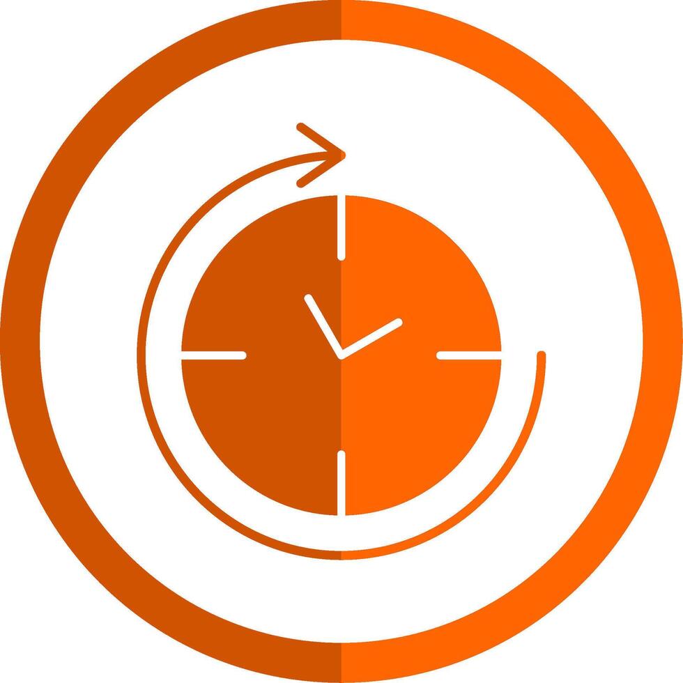 Clockwise Glyph Orange Circle Icon vector