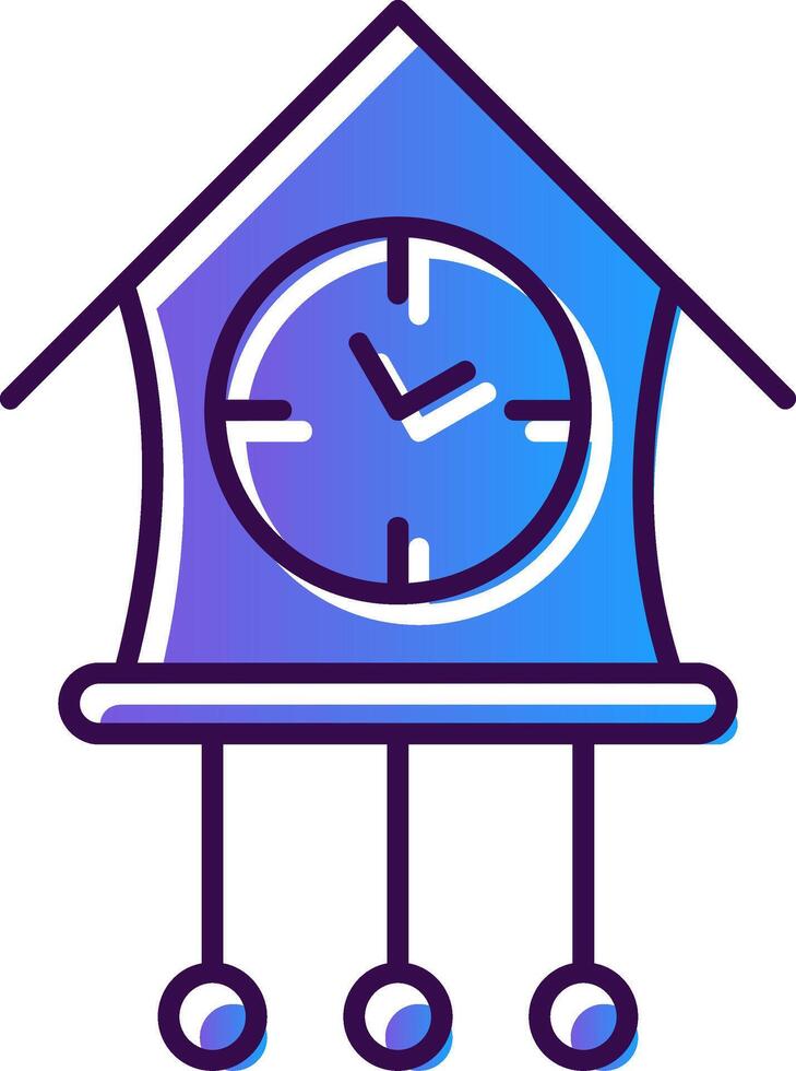 cuco reloj degradado lleno icono vector