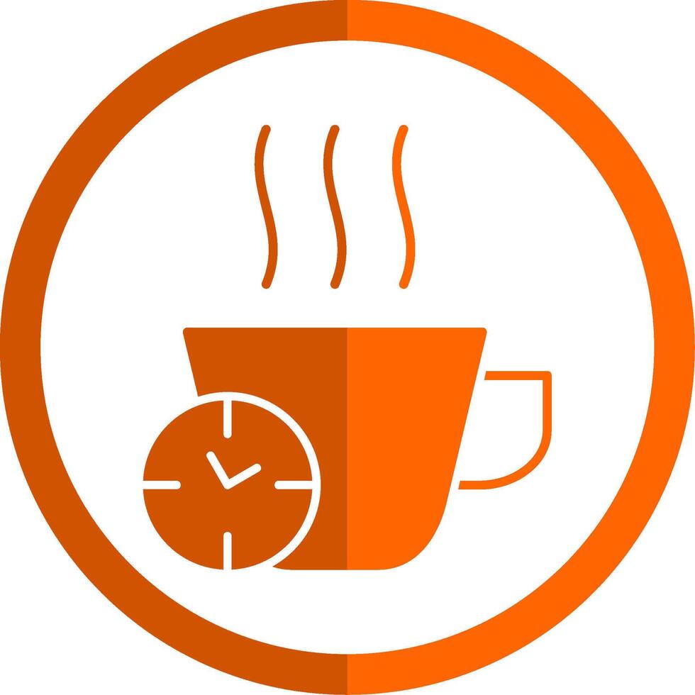 Break Time Glyph Orange Circle Icon vector