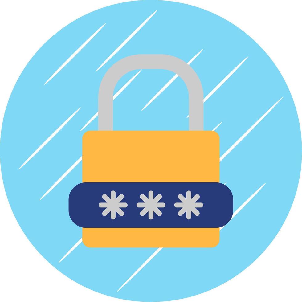 Lock Flat Blue Circle Icon vector