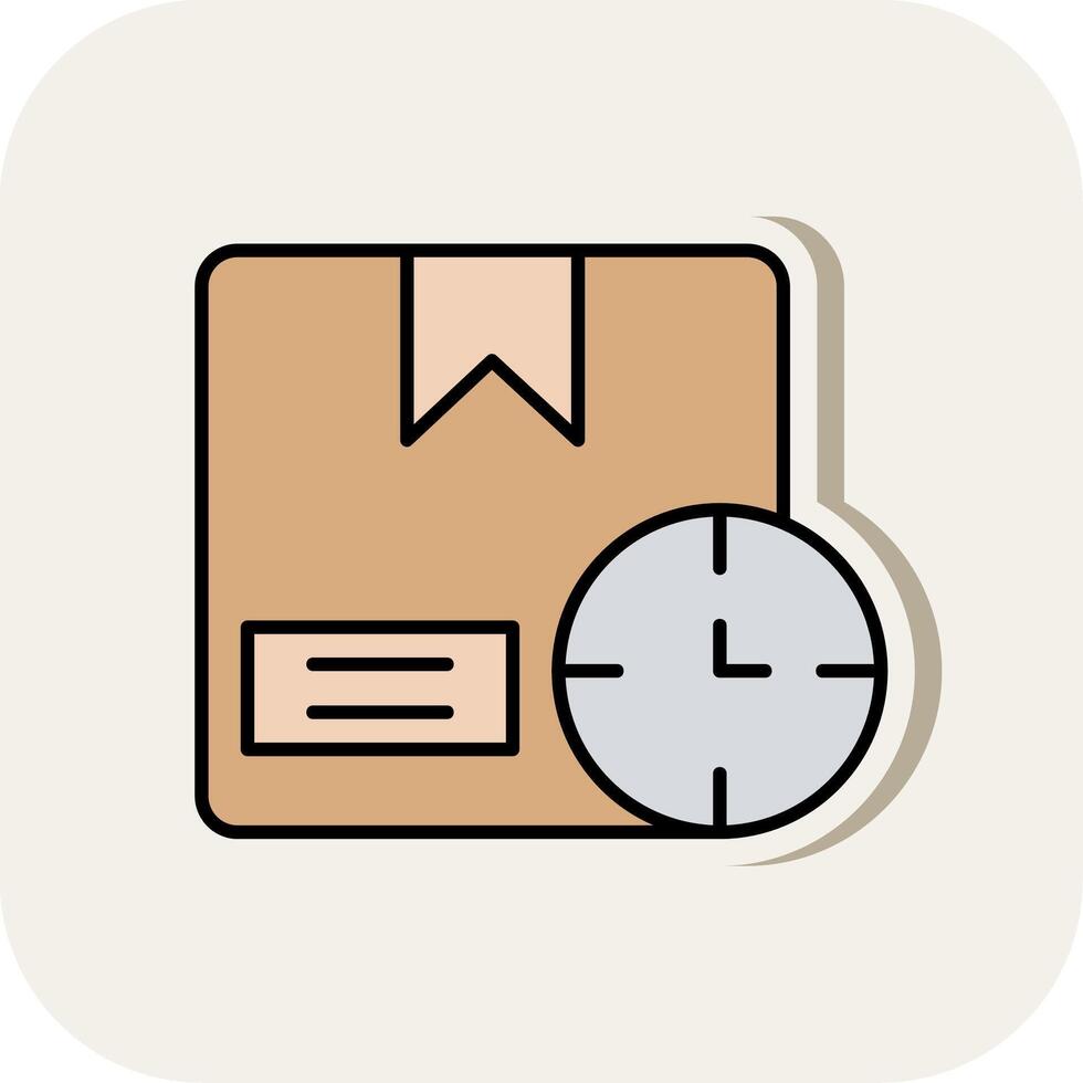 Timein Line Filled White Shadow Icon vector