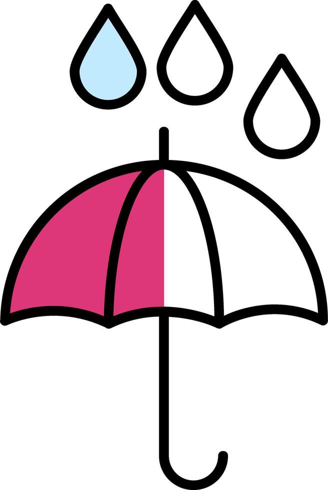 Umbrella Filled Half Cut Icon vector