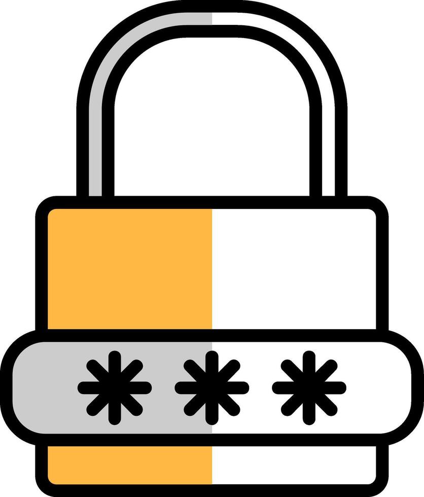 Lock Filled Half Cut Icon vector