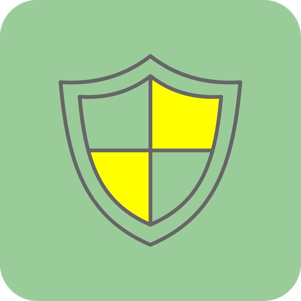 Shield Filled Yellow Icon vector