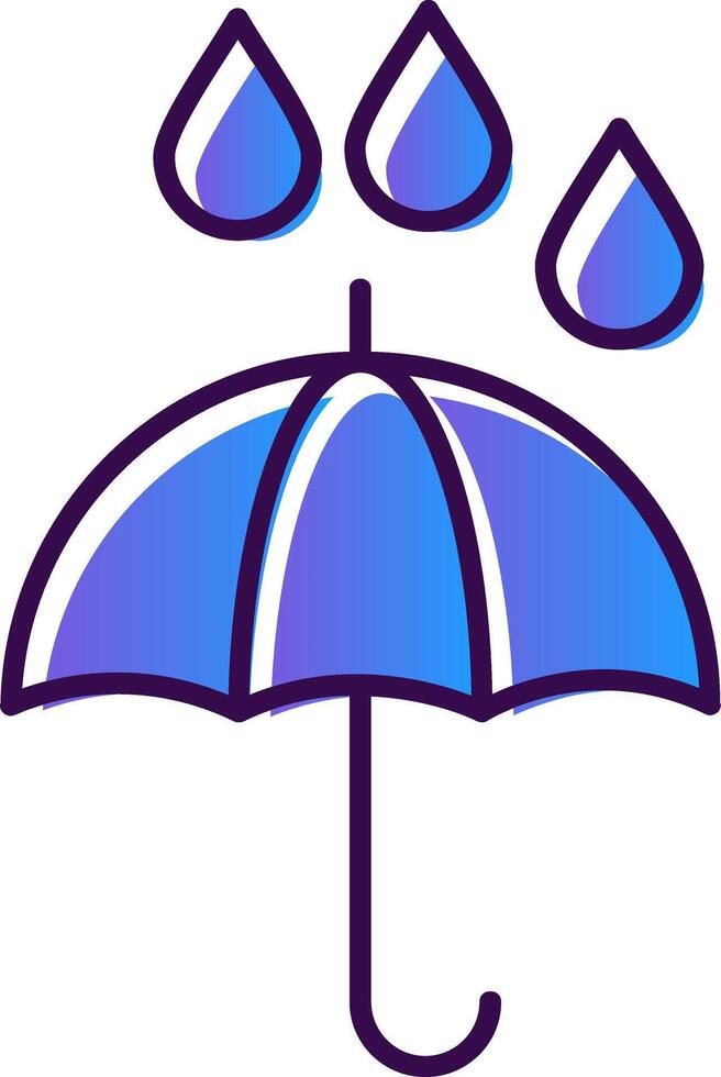 Umbrella Gradient Filled Icon vector