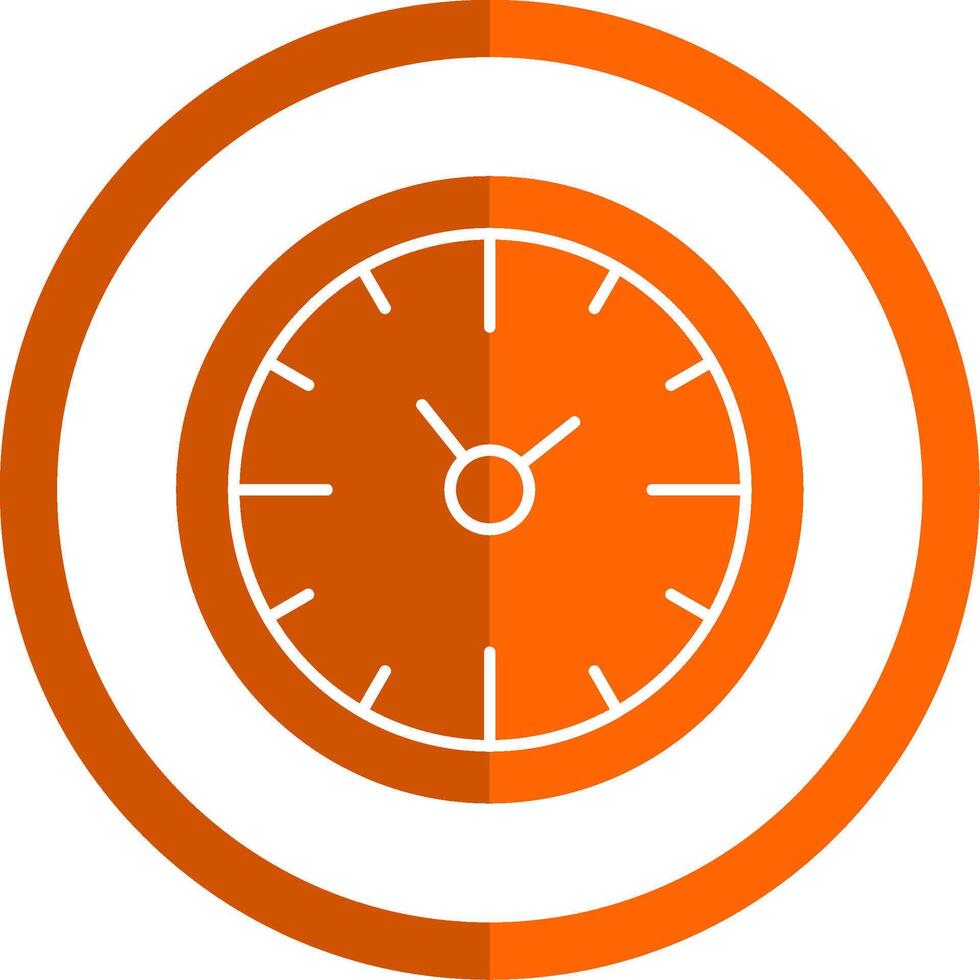 reloj hora glifo naranja circulo icono vector