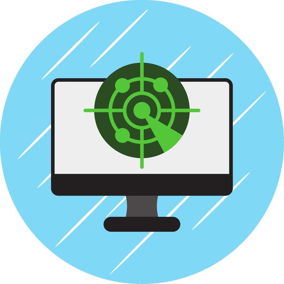 Radar Flat Blue Circle Icon vector