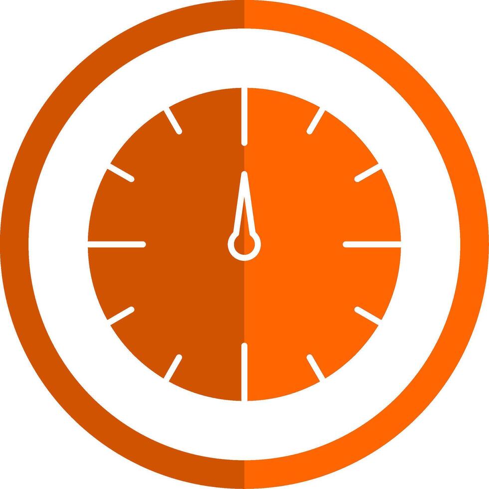 reloj glifo naranja circulo icono vector