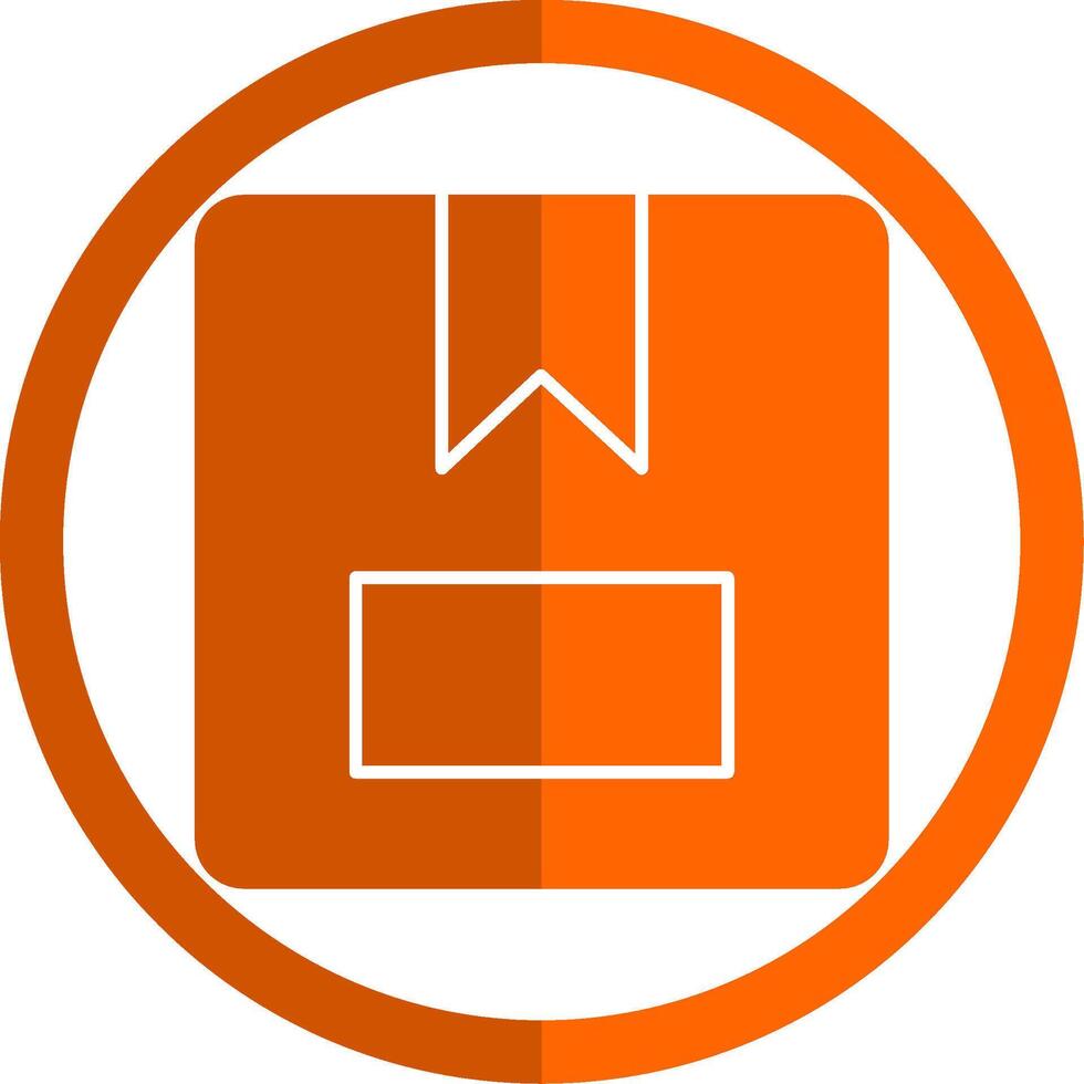Package Box Glyph Orange Circle Icon vector