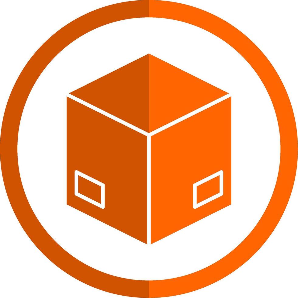 Box Glyph Orange Circle Icon vector
