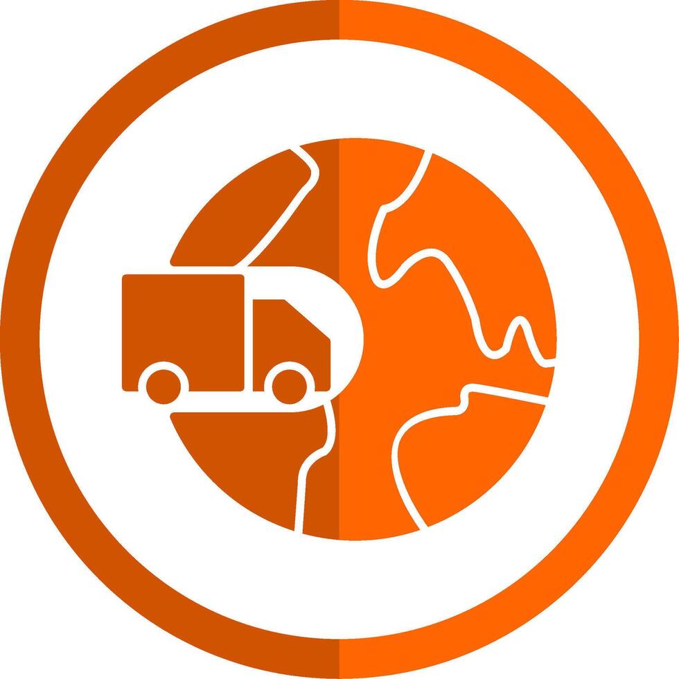 International Shipping Glyph Orange Circle Icon vector